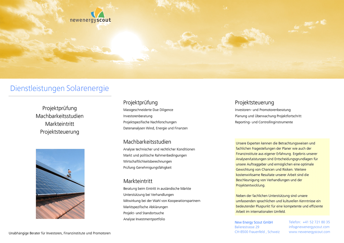 Redesign New Energy Scout - Flyer Sonnen Energie vorher