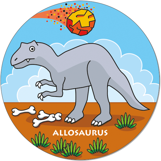 Runde Legekarte Allosaurus