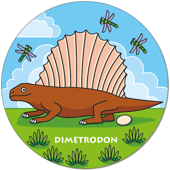 Runde Legekarte Dimetrodon