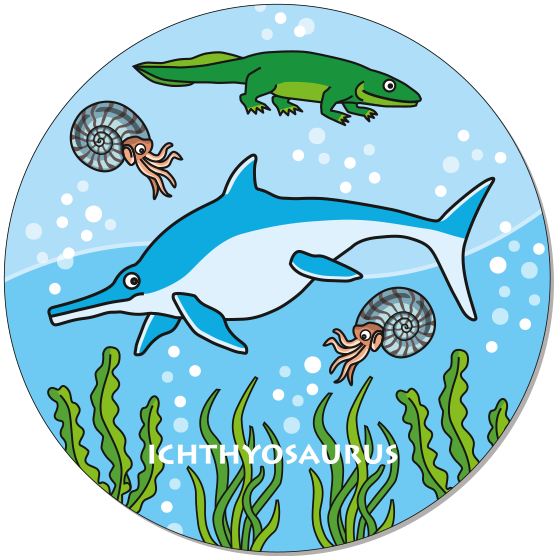 Runde Legekarte Ichthyosaurus
