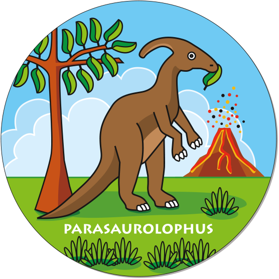 Runde Legekarte Parasaurolophus