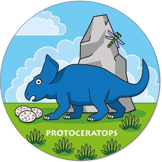 Runde Legekarte Protoceratops