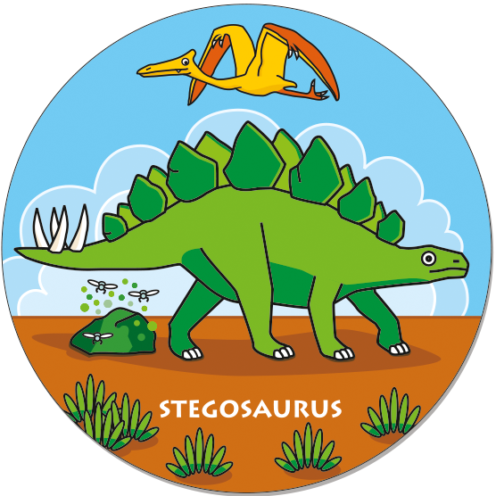 Runde Legekarte Stegosaurus