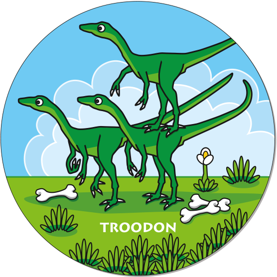 Runde Legekarte Troodon