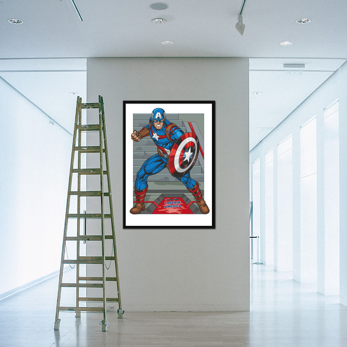 Poster Captain America im Rahmen