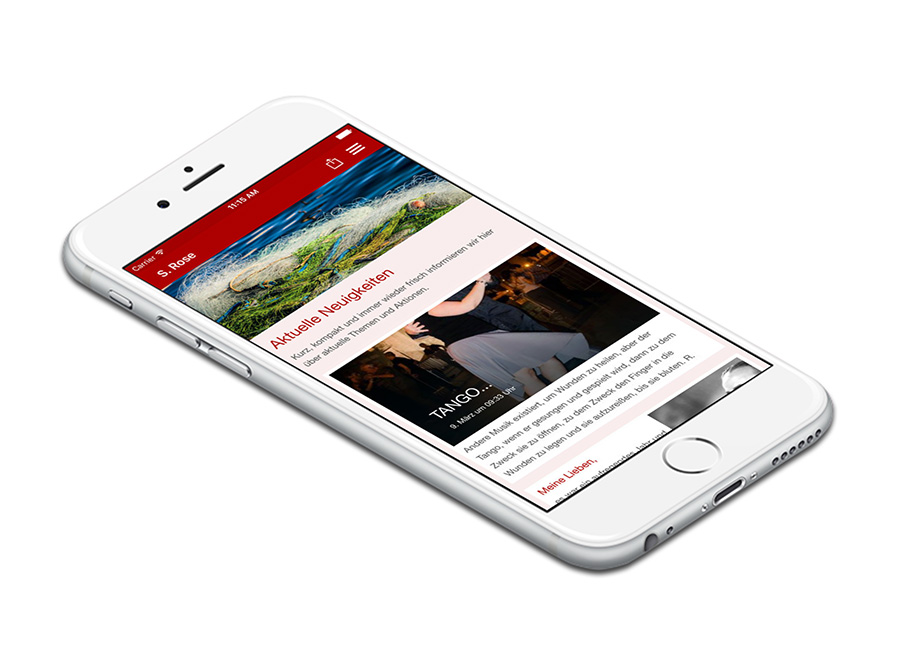 Abbildung iphone mit Rose Photo Handy-App Seite