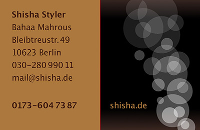 Visitenkarte Rückseite shisha styler